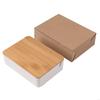  Cosmetic Storage Box with Wooden Lid Mirror Makeup for Case for Jewelry Rings Necklaces Earrings Compartment