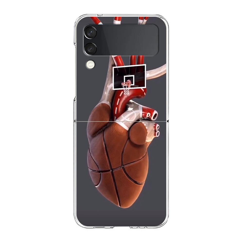 Football Sport Hard PC Phone Case For Samsung Galaxy Z Flip 6 5 4 Transparent Cover For Galaxy Z Flip 3 Shockproof Fundas Capas