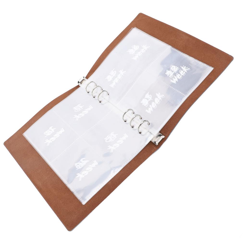 52 Week Money Saving Challenge Book Leather PP Film Reusable Budget Challenge Book Planner with Cash Stuffing Envelopes