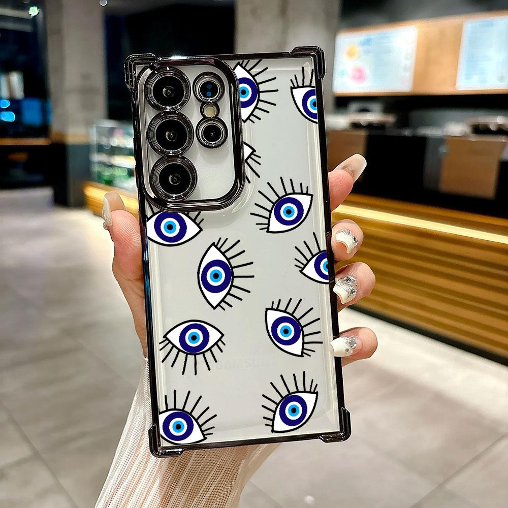 The Evil Eye Blue Eyes Coque For Galaxy S26 Ultra Phone Case For Samsung S26 S25 S24 S23 S21 Ultra S20 FE S25 Plus 5G Soft Cover