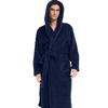 Fall Winter Men's Warm Robe Pajamas Couple Robe Shu Cotton Velvet Jacquard Hooded Thickened Couple Robe Homewear