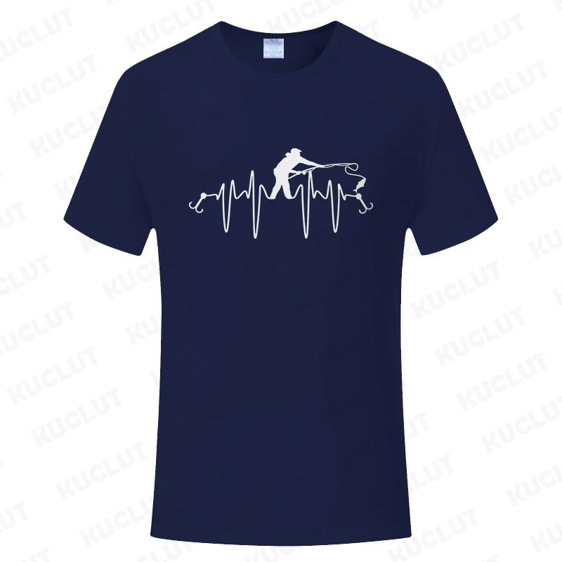 Fishing ECG Mens Tshirt Funny Design Graphic Y2k Tops Summer Male Clothing O Neck Short Sleeve Tees Gifts for Fishing Lovers