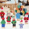 OATIPHO 9-Piece Set of Mini Plush Toys, Wooden Baby Toy Dollhouse with Santa, Family Play, Kids Learning Center, Perfect for the Holidays