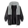 Men'S Winter Zipper Hooded Fleece Sweatshirt With Patch Pocket Casual Jacket