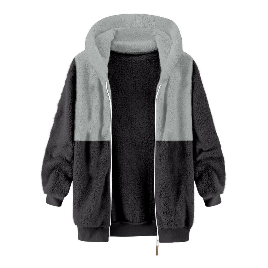 Men'S Winter Zipper Hooded Fleece Sweatshirt With Patch Pocket Casual Jacket