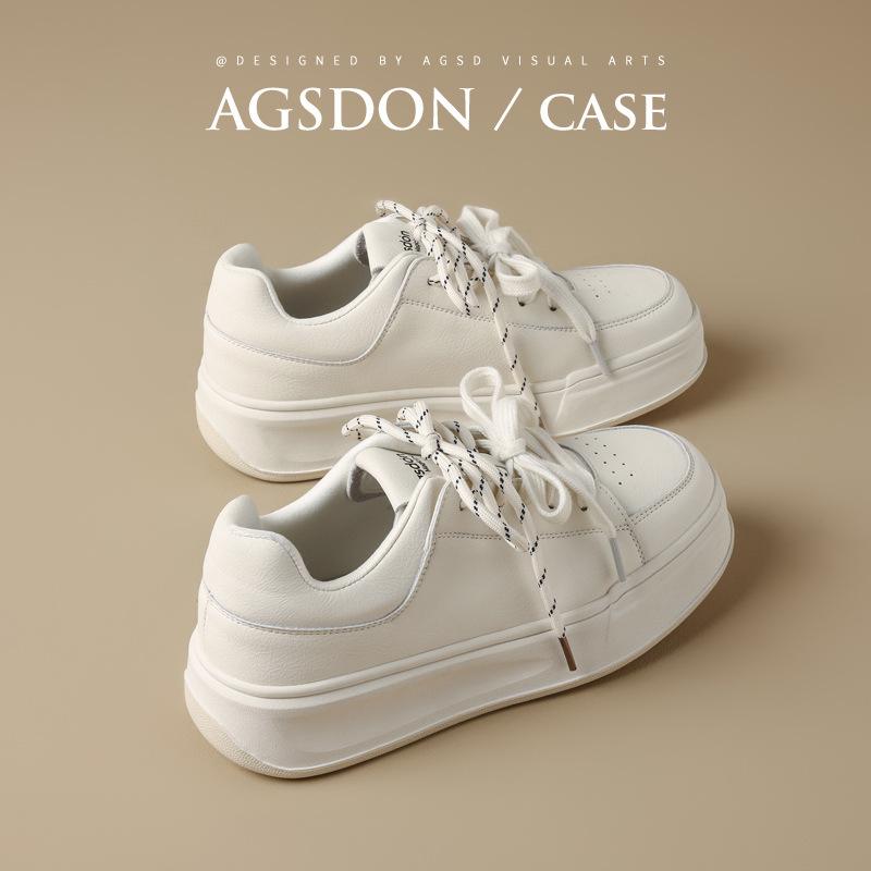 Augustine platform white shoes women's 2025 spring new fashion casual muffin board shoes small sports shoes