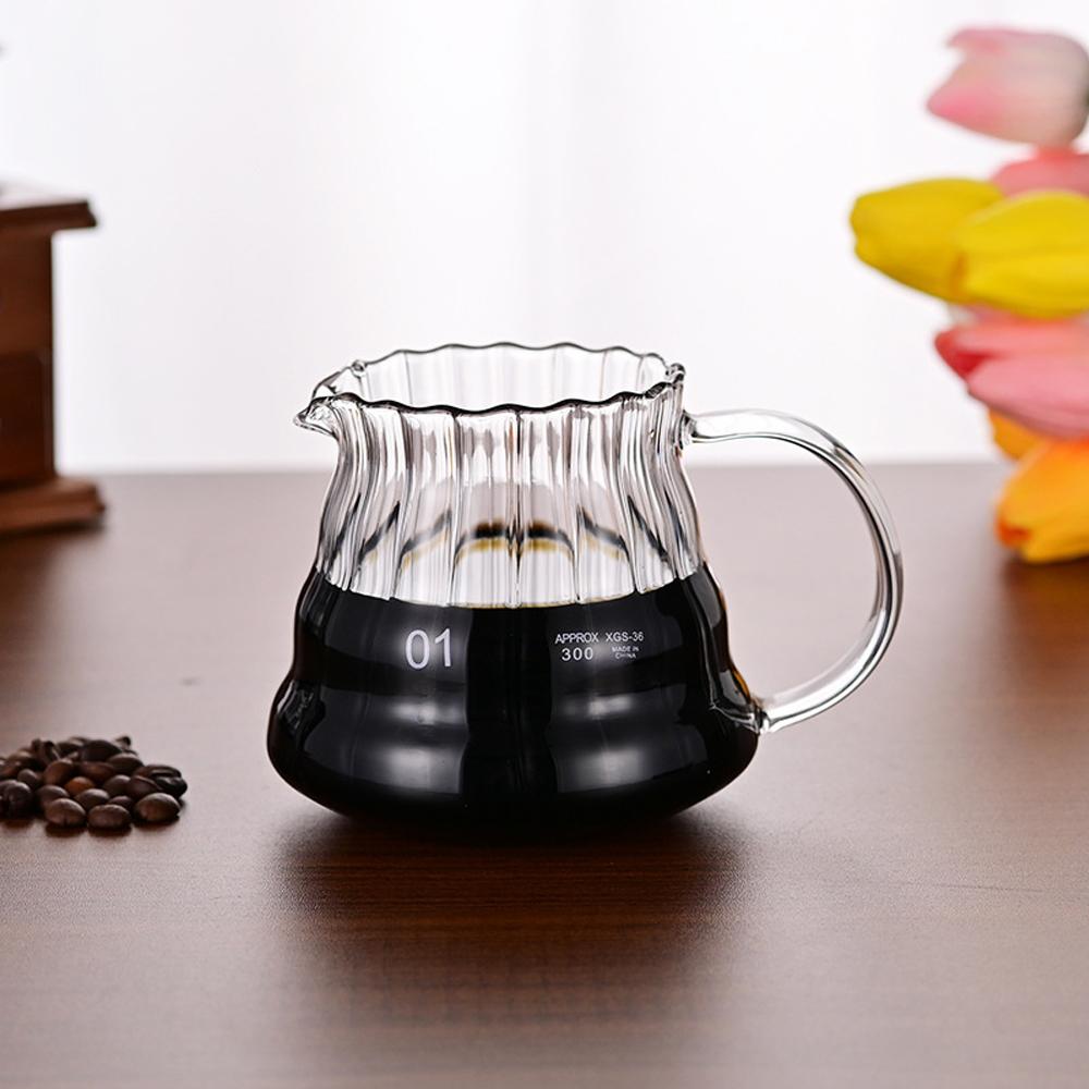 360ml/600ml Szklany Drip do Kawy Czajnik Cloud Odporność na Ciepło 120 Stopni Pot do Dzielenia Kawy Filtr Kroplowy dla Baristy