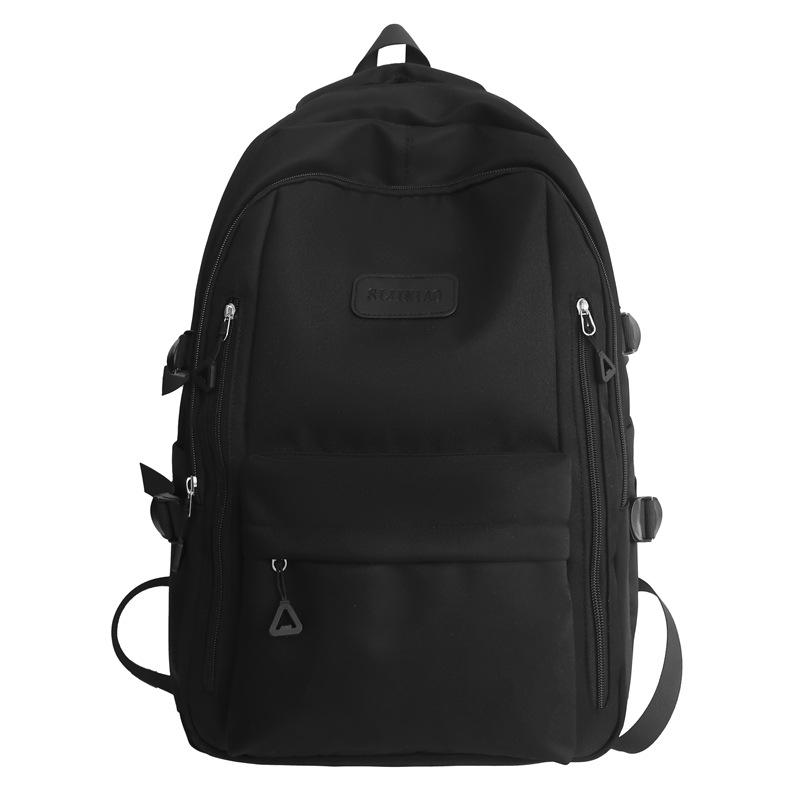 Backpack Female Junior Senior High School Student Schoolbag Solid Color Large Capacity Backpack