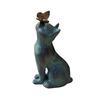 Retro Cat Figurine Resin Cat with Butterfly Statue Indoor Outdoor Artistic Cat Sculpture for Bookshelves Gardens Offices Decoration