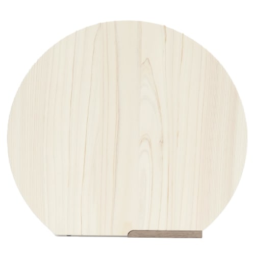 

FUJIEI HIDANOKI Standing Round Cutting Board, Medium, 30 x 27 x 2 cm | Stand Included, Freestanding, Hinoki (Cypress) D-Shaped Round Cutting Board, Sp