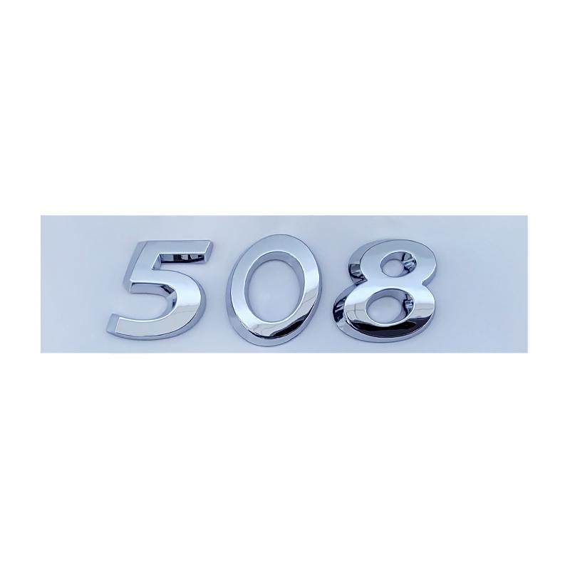 3d ABS Chrome Black  408 206 207 301 307 508 308 Emblem Letters Nameplate Number Sticker Car Trunk Badge Decal Accessories