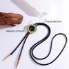 Vintage Sun Shape Gem Stone Bolo Tie Cowboy Costume Accessory for Men and Women Western Braided Cord Necktie Necklace