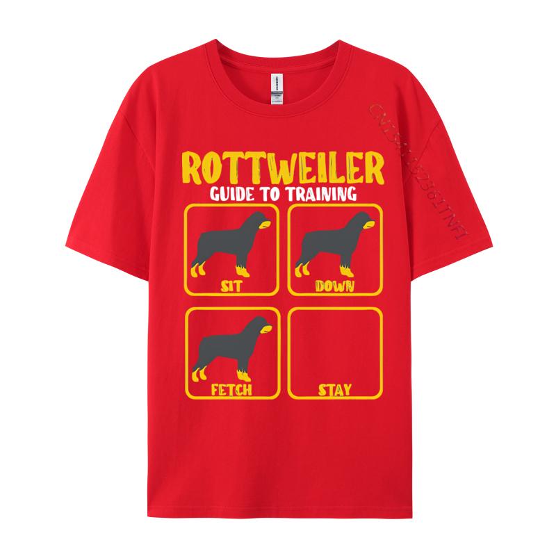 Funny Rottweiler Guide To Training Tshirt Men Top Tshirts Brand Cotton Tops Tees Printed On Casual