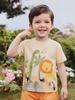 Boyshort-Sleeve T-Shirt, Dinosaur Printed Kids Round Neck T-Shirt for Boys' Clothing (Small & Medium Sizes)
