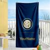 Inter Milan Customize Your Name Beach Towel Super Soft & Absorbent Ideal for Travel Outdoor Swim Pool Yoga Surf Camping Hiking Gym Gift Holiday