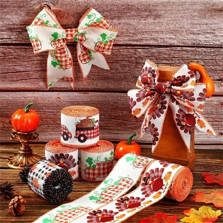 Classical Autumn Decorative Ribbons for Projects and Gift Baskets Decorations