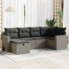 VidaXL Garden Lounge Set 6 Pcs with Grey Cushions Wicker 3325386