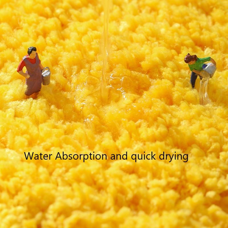 Inyahome Niedliche Zitrone Saugfähig Kinder Kleine Badematte Gelb Cartoon Frucht Badezimmerteppich Rutschfeste Bodenmatte 19x24 Zoll für Heimdekoration