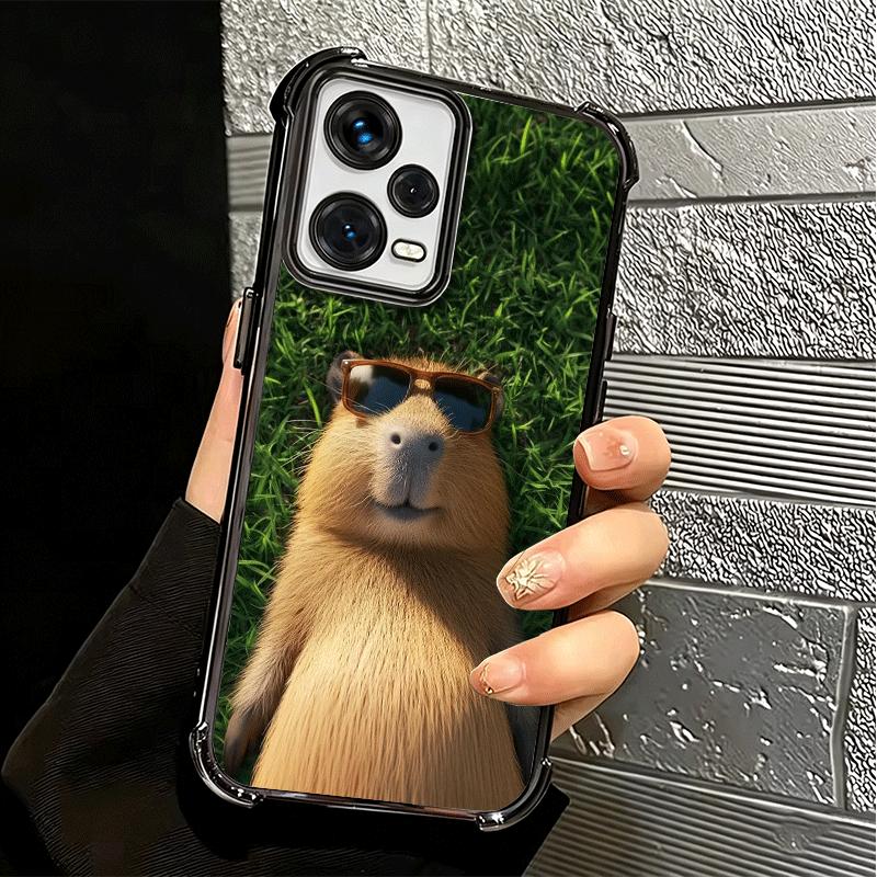 Animal Capybara Cute Plating Phone Case For Xiaomi Redmi Note 14 15 Pro Plus 13 12 11 11S 11T 10 9S 9 5G Anti-Fall Airabag Cover
