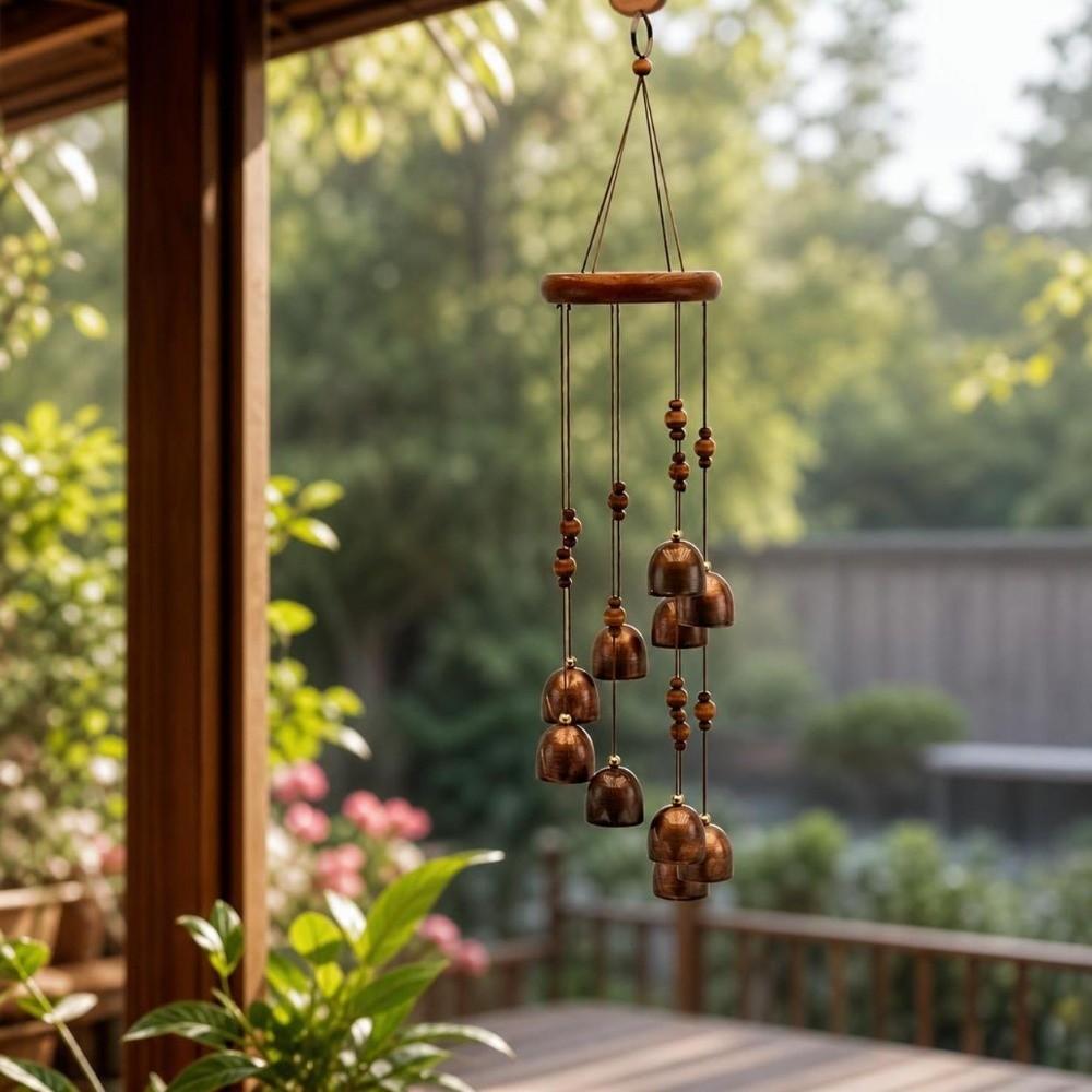 Metal Bell Metal Wind Chimes Garden Home Decoration Wind Chime Pendant Vintage Wealth and Prosperity Hanging Ornaments