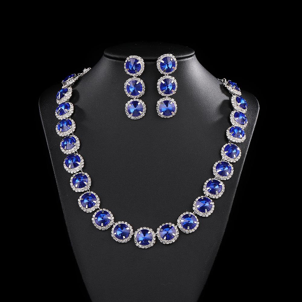 Water Diamond Claw Chain Earring and Necklace Set , Rhinestone Jewelry for Wedding Birthday Party Gift
