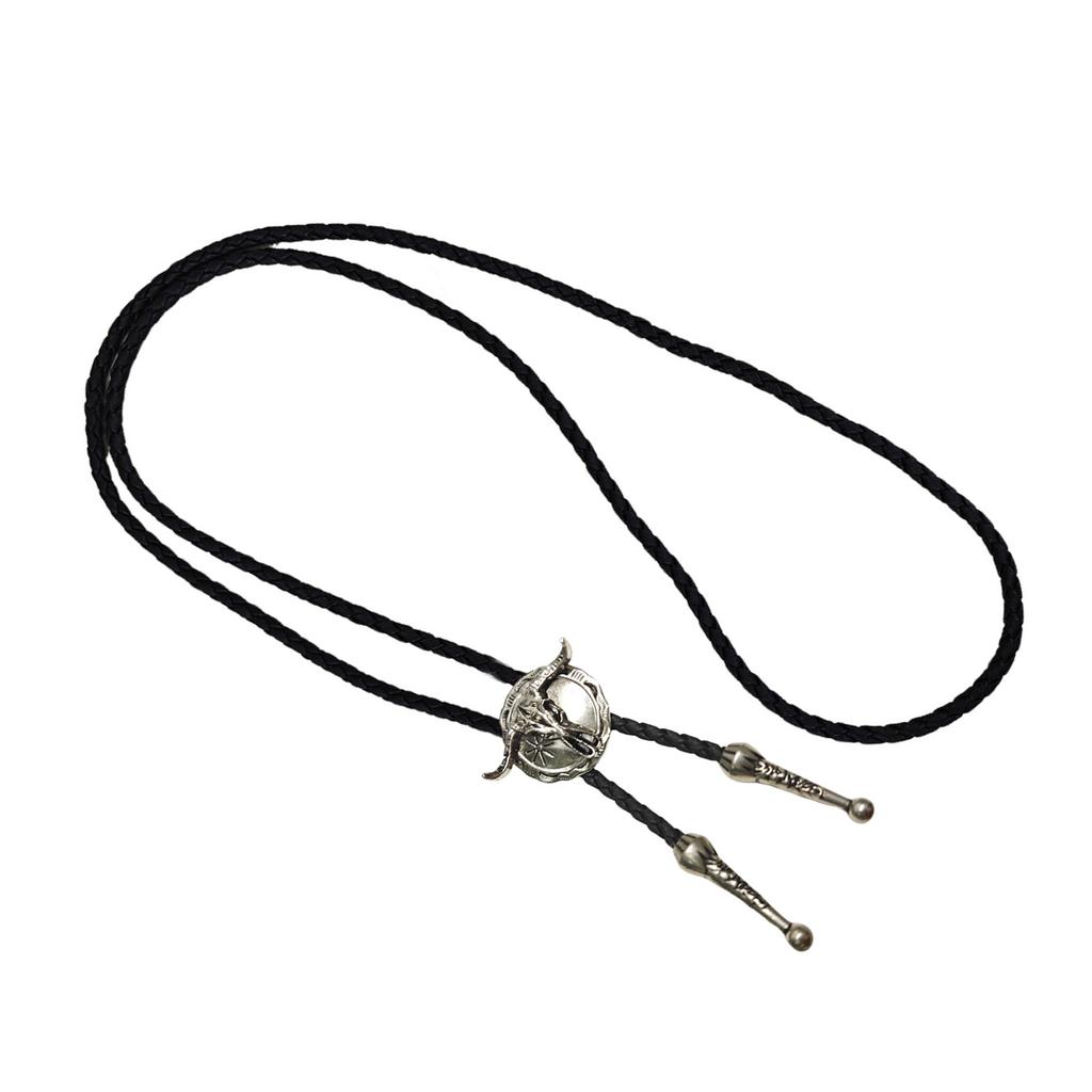 Western Bull Skull Pendant Tie Formal Event Bolo Tie Music Festival Bolotie Rodeos Costume Neckwear for Special Occasion