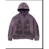 Oversized Hooded Sweatshirt With Vintage Print Y2K Goth Streetwear Unisex Loose Fit Fall Casual Top