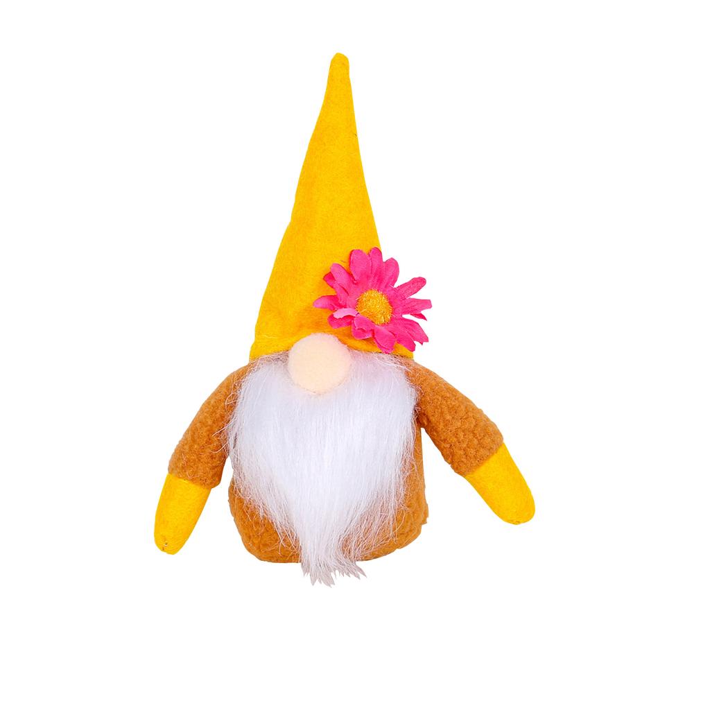 Cute Little Flower-Patterned Decorative Figurines, Dwarf Plush Dolls, Faceless Old Man Figurines
