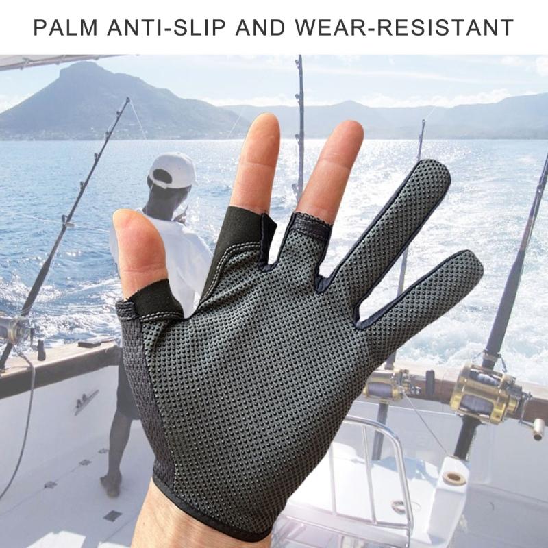 3 Fingerless Fishing Gloves Quick Drying Nonslip Fishing Gloves for Kayaking Paddling Driving Hiking Comfortable To Wear
