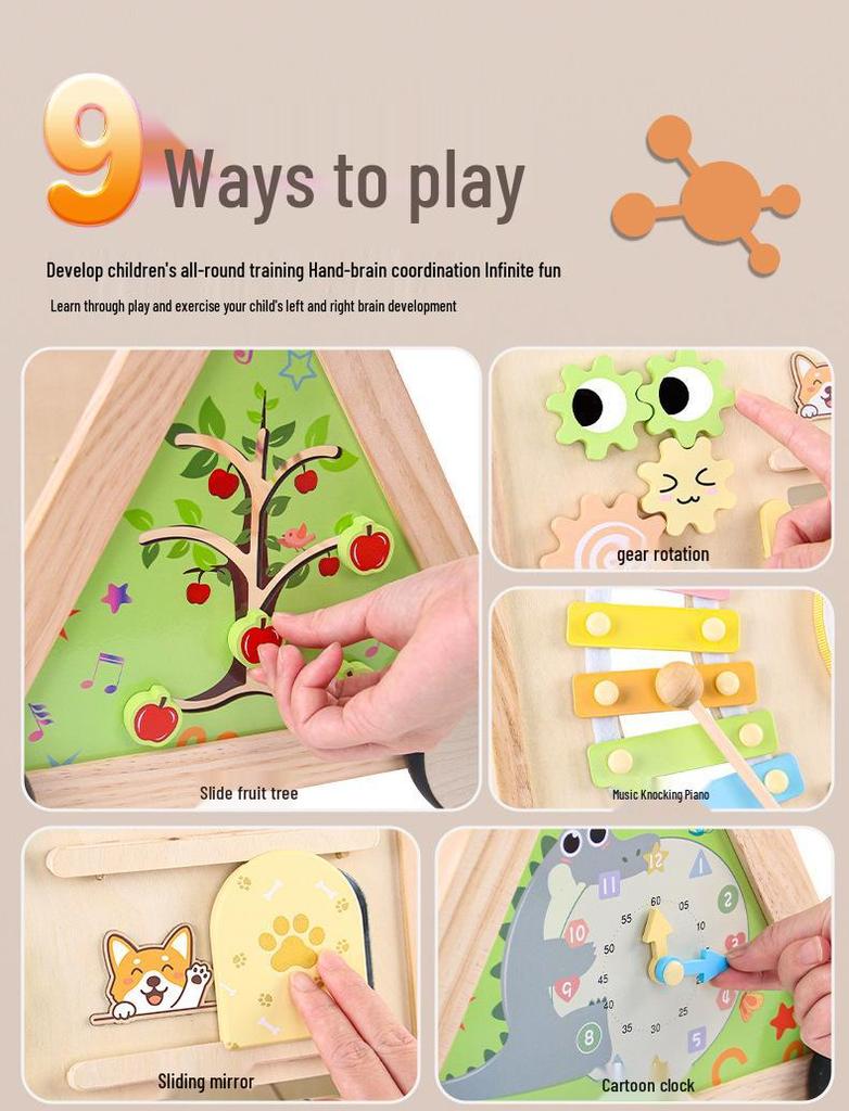 Children's Wooden Multi-Functional Xylophone Walker with Anti-Rollover Design