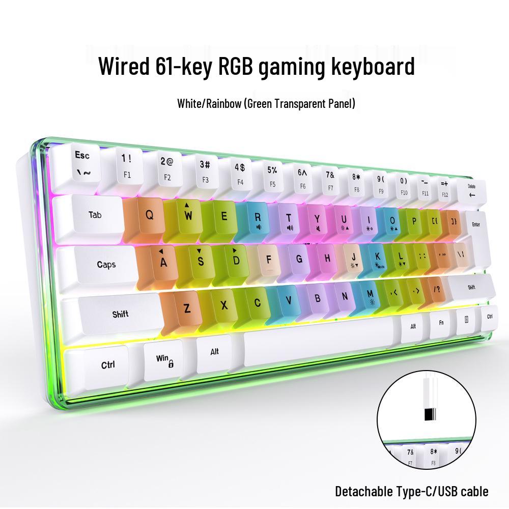 Mekanik Hissiyatlı 61 Tuşlu RGB Kablolu Oyuncu Klavyesi