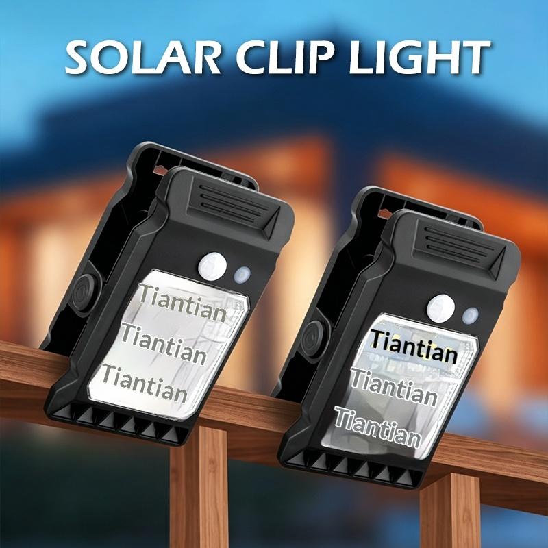 1 Set Solar Powered Garden Lights with Motion Sensor 3 Modes Clip-on Easy Mount for Backyard Lighting