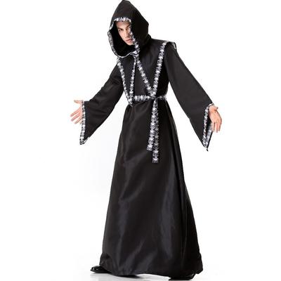 Halloween Adult Costume Wizard Skull Robe Stage Performance Costume