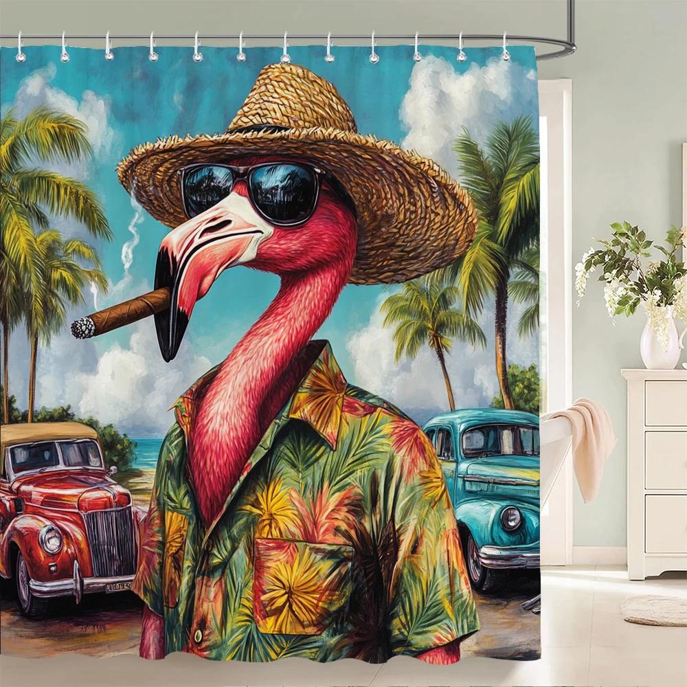 Individuality Creative Beach Animals Fabric Shower Curtain Bath Curtains For Bathroom Funny Cats And Dogs Home Decorate Curtain