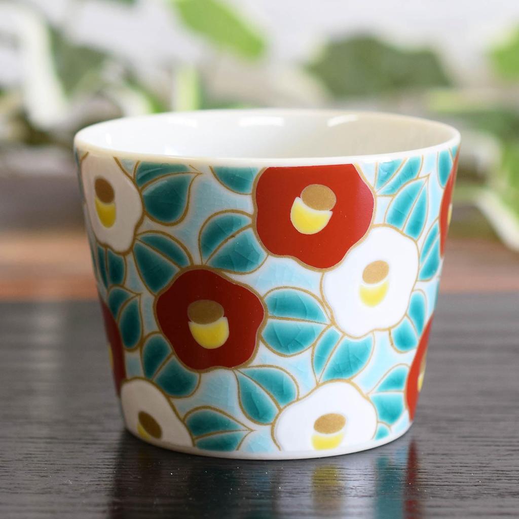 Waza No Kura Stylish Soba Choco Tableware Kutani Ware Soba Choko Camellia Pottery Luxury Brand Japanese Tableware Made In Japan