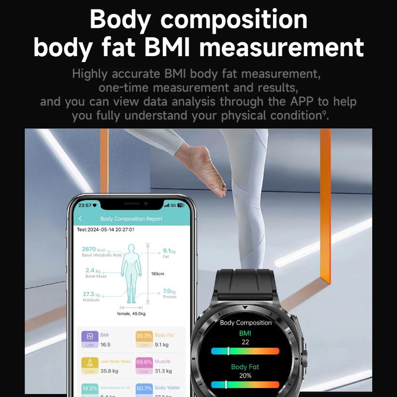 2025 NOVO Relógio 7 Medição Precisa Gordura Sanguínea Pressão Arterial Análise Corporal Relógio Inteligente ECG+PPG Relógio Smartwatches