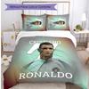 Set Lenzuola Stampate Cristiano Ronaldo 3 Pezzi Copriletto Accogliente Traspirante come Regalo per Inaugurazione Casa o Festa