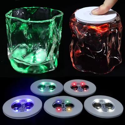 10 Piezas Base Luminosa LED para Copa de Vino Redonda Pegatina Luminosa para Taza Suministros para Fiesta Posavasos Luminoso Bar