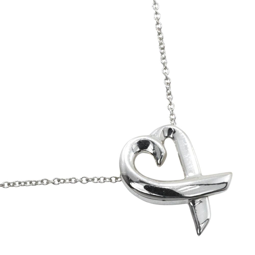 TIFFANY&Co. Loving heart Necklace Paloma Picasso Silver925 2.6g Women Used