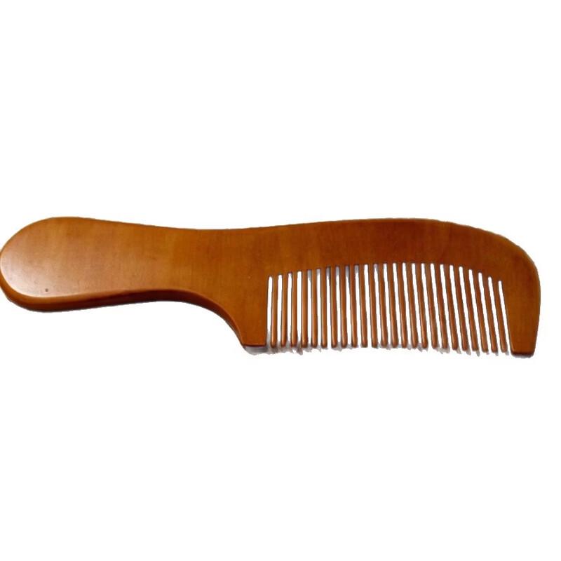 Beiyou Peach Wood Hair Comb with Handle for Seniors