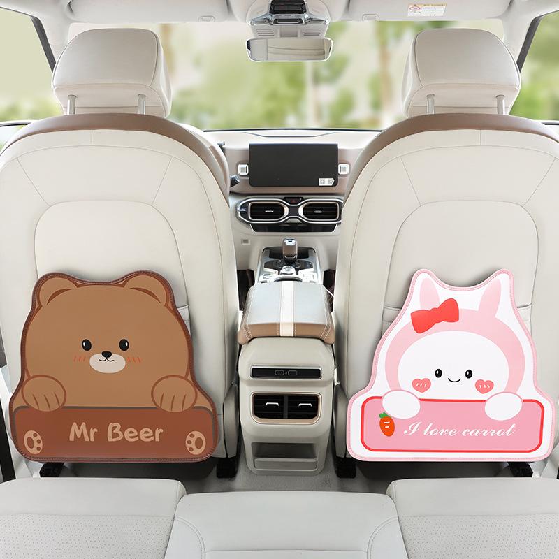 Universal Cartoon Car Seat Back Protective Kick Mat for Kids