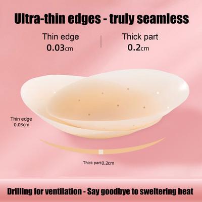 1 Pair Silicone Nipple Covers, Women's Reusable Adhesive Nipple Pasties, Round Breast Petals, Invisible Ultra Thin Sticky Bra