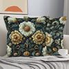 Artistic Floral Print Pattern Home Decor Pillowcase Bedroom Living Room Sofa Decoration Polyester Cushion Cover With Zipper