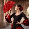 Vintage Wood Flamenco Fan Handheld Classical Spanish Fan Decorative Dots Pattern Folding Fan Wedding Decorations