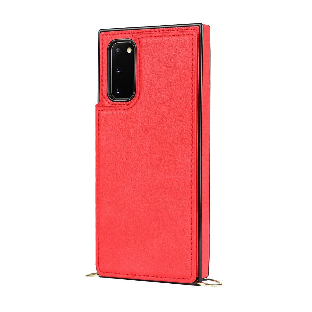 Dual Button Card Holder Wallet Phone Case for Samsung Galaxy S25 Ultra S24 Plus S23 FE S22 S21 S20 Note 20 Bracket Leather Cover