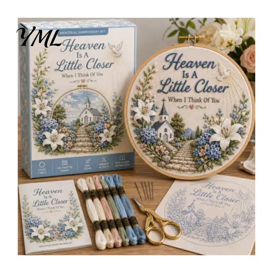 Christmas Ornament Craft Set Embroidery Kit for Beginners, Pre-Printed Pattern Full Creative Gift Parents And Friends of Tools, DIY Needlework Festive