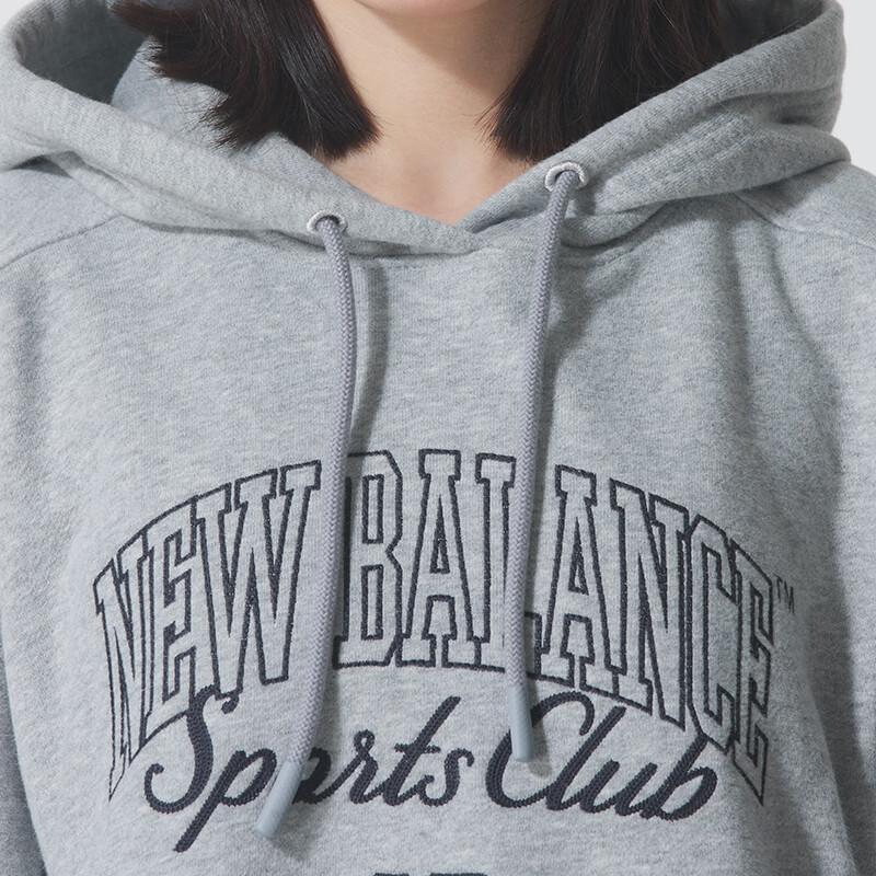 New Balance Sweatshirts Women's Gray Hooded Moderate Regular NCF42602-MGR