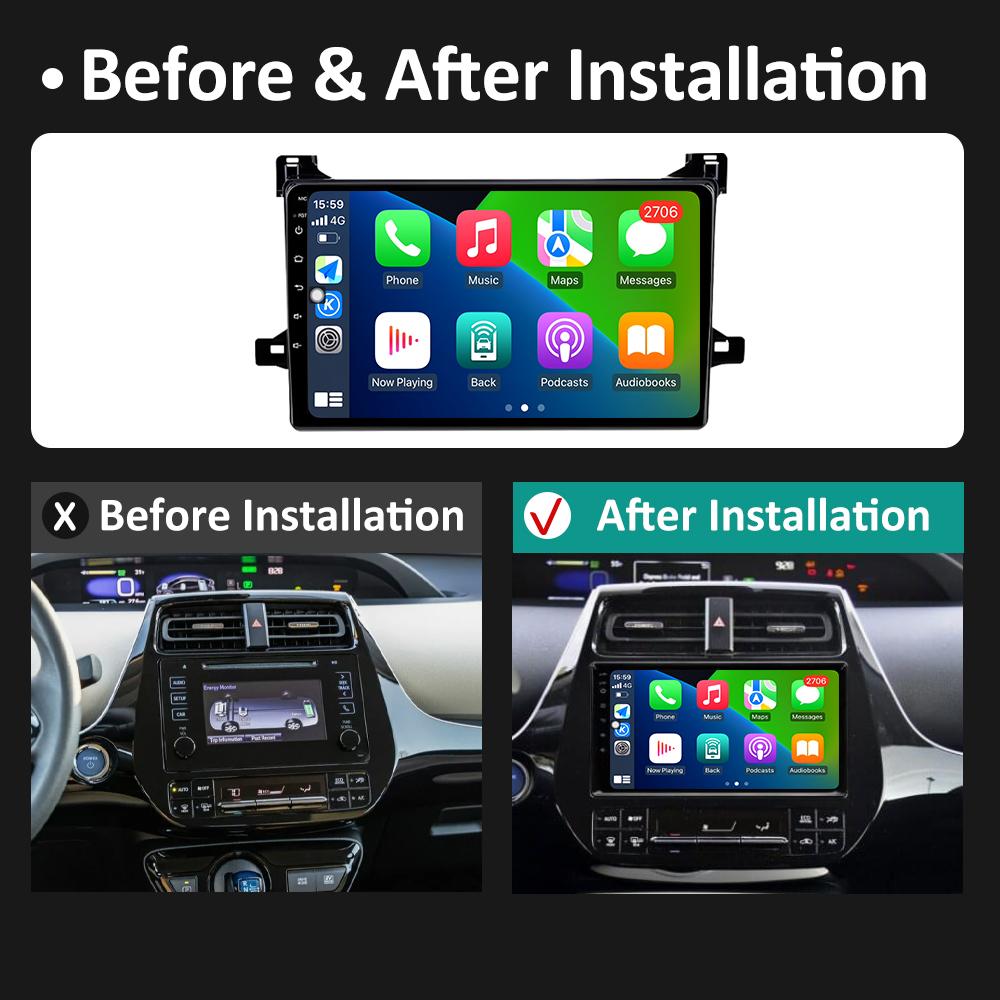 Bluetooth Car Video Radio Player For Toyota Prius XW50 2015 2016 2017 2018 2019 2020 Cooling Fan DSP Stereo Autoradio Head Unit