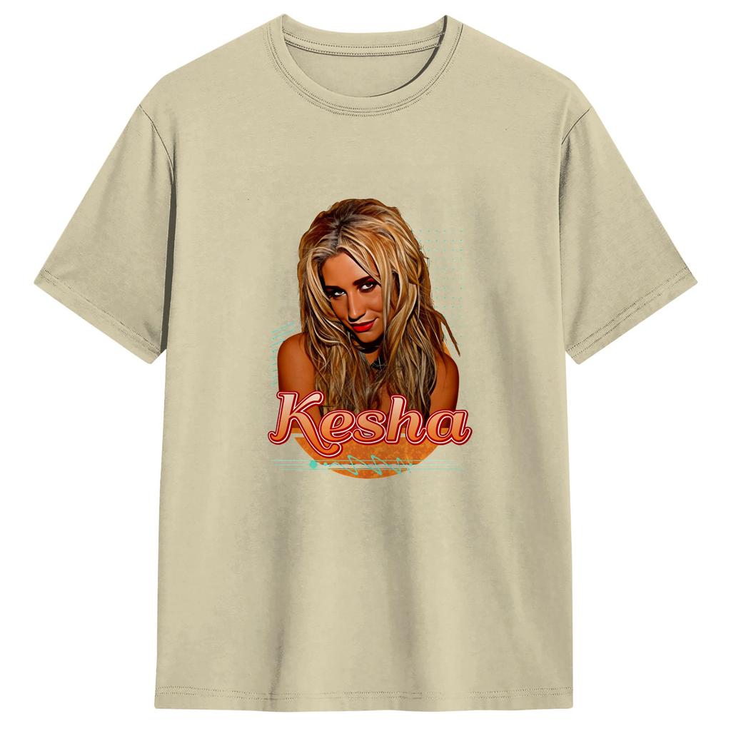Singer Kesha TShirt Unisex Vintage TShirts Beach Comfortable Novelty Tee Shirt Loose Oversized Clothes