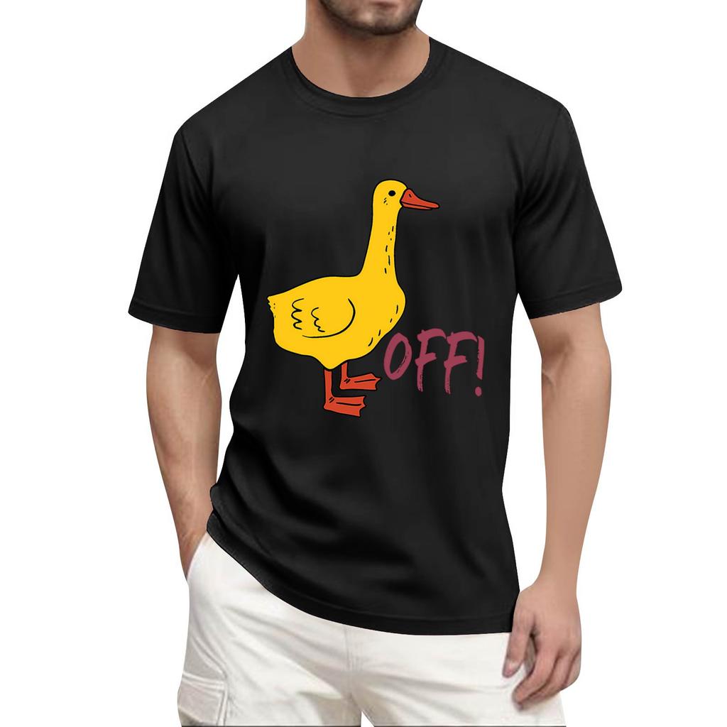 Sommerens populære t-skjorte for menn med trykk, rund hals og korte ermer